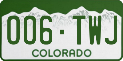 CO license plate 006TWJ