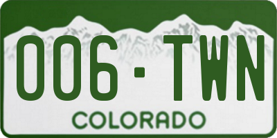 CO license plate 006TWN
