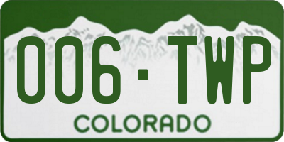 CO license plate 006TWP