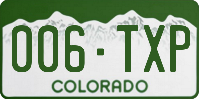 CO license plate 006TXP