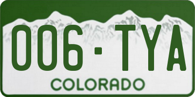 CO license plate 006TYA