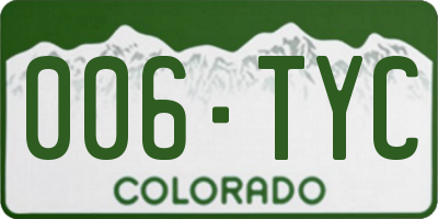 CO license plate 006TYC