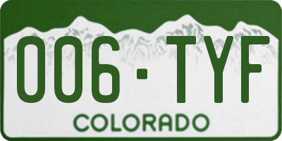 CO license plate 006TYF