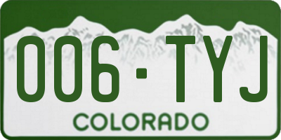 CO license plate 006TYJ