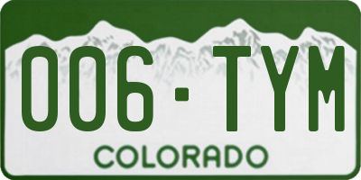 CO license plate 006TYM