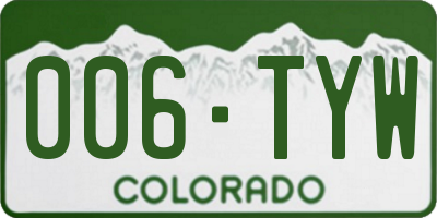 CO license plate 006TYW