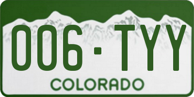 CO license plate 006TYY