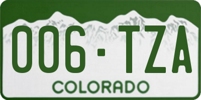 CO license plate 006TZA