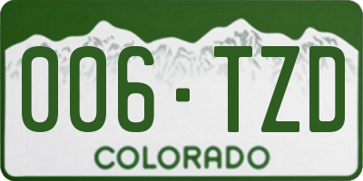 CO license plate 006TZD