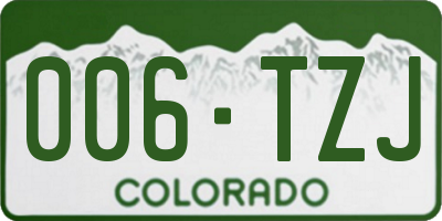CO license plate 006TZJ