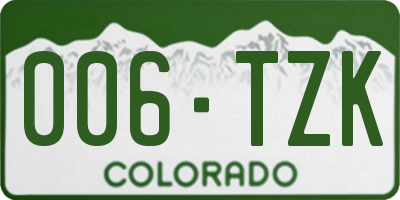 CO license plate 006TZK
