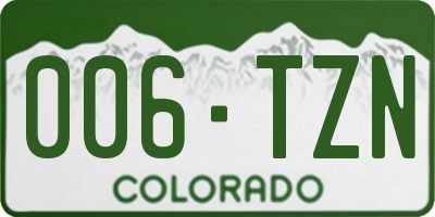 CO license plate 006TZN