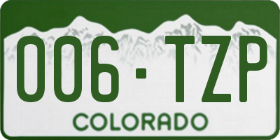 CO license plate 006TZP