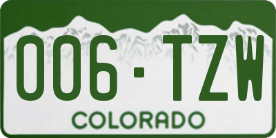 CO license plate 006TZW
