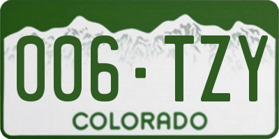 CO license plate 006TZY