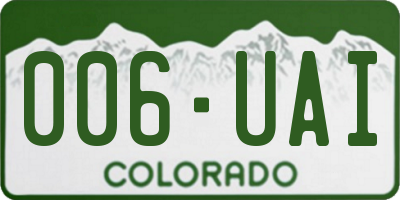 CO license plate 006UAI