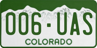 CO license plate 006UAS