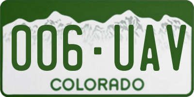 CO license plate 006UAV