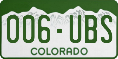 CO license plate 006UBS
