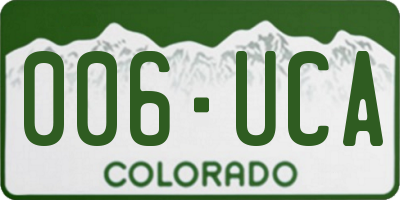 CO license plate 006UCA