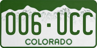 CO license plate 006UCC