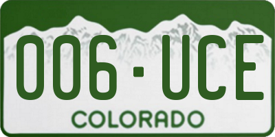 CO license plate 006UCE