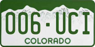 CO license plate 006UCI