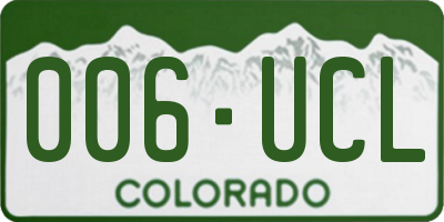 CO license plate 006UCL