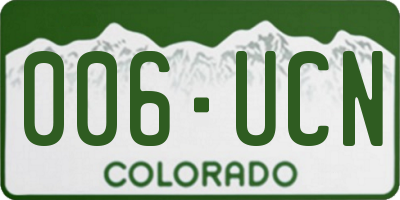 CO license plate 006UCN
