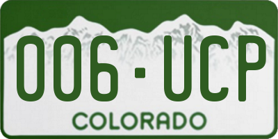 CO license plate 006UCP