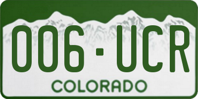CO license plate 006UCR