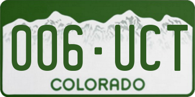 CO license plate 006UCT