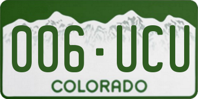 CO license plate 006UCU