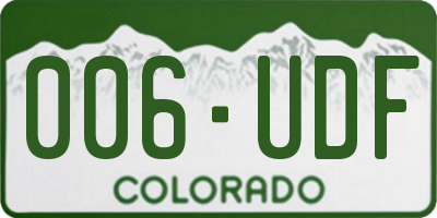 CO license plate 006UDF
