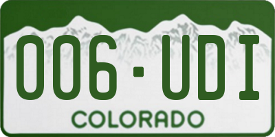 CO license plate 006UDI