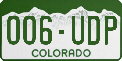 CO license plate 006UDP