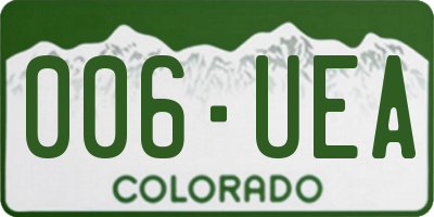 CO license plate 006UEA
