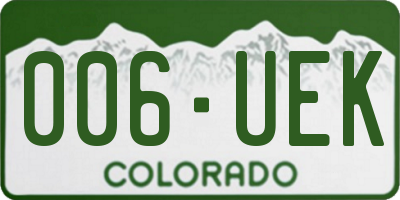 CO license plate 006UEK