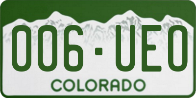 CO license plate 006UEO