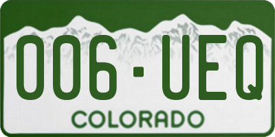 CO license plate 006UEQ