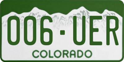 CO license plate 006UER