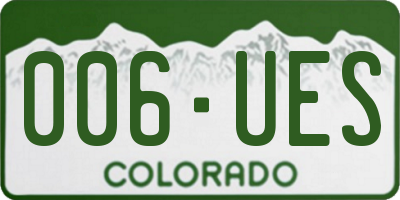 CO license plate 006UES