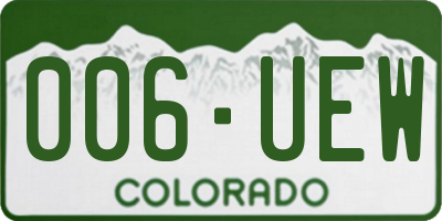 CO license plate 006UEW