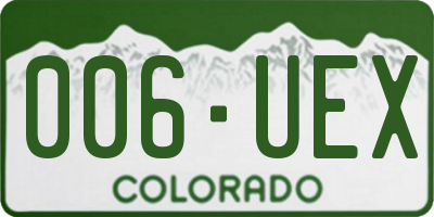 CO license plate 006UEX