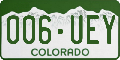 CO license plate 006UEY