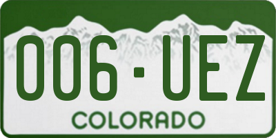 CO license plate 006UEZ