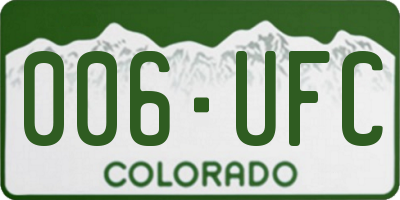 CO license plate 006UFC