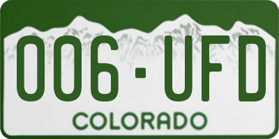 CO license plate 006UFD