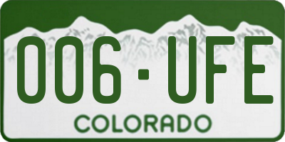 CO license plate 006UFE