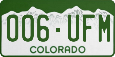 CO license plate 006UFM